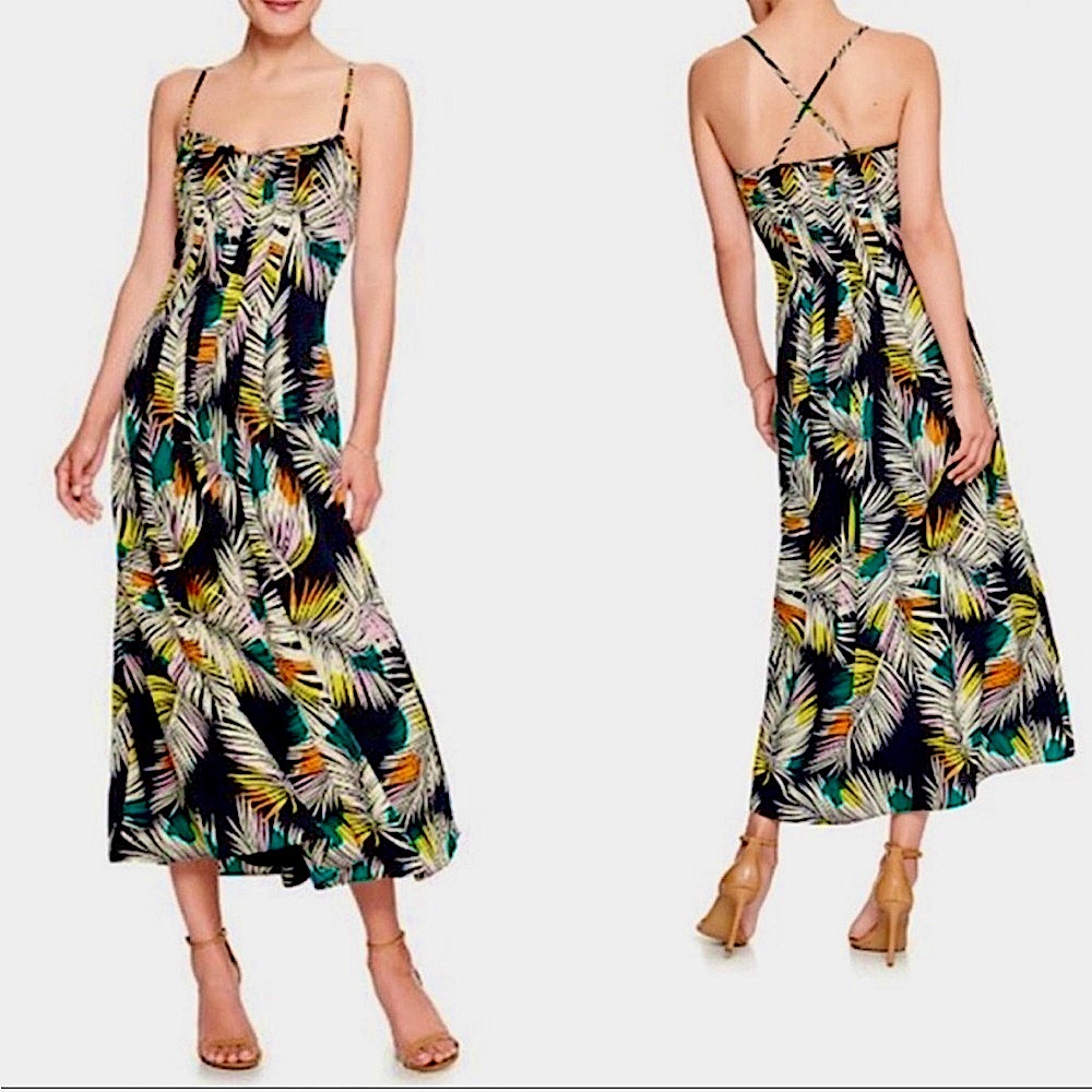 Banana Republic Palm Leaf Maxi Dress.